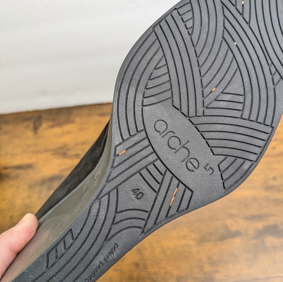 Arche Wedge Ankle Boots 9 EU 40 Black Booties Back Zipper Booties - Picture 8 of 11